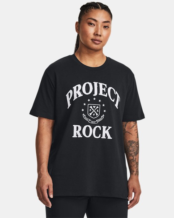Women's Project Rock Campus Heavyweight T-Shirt in Black image number 0